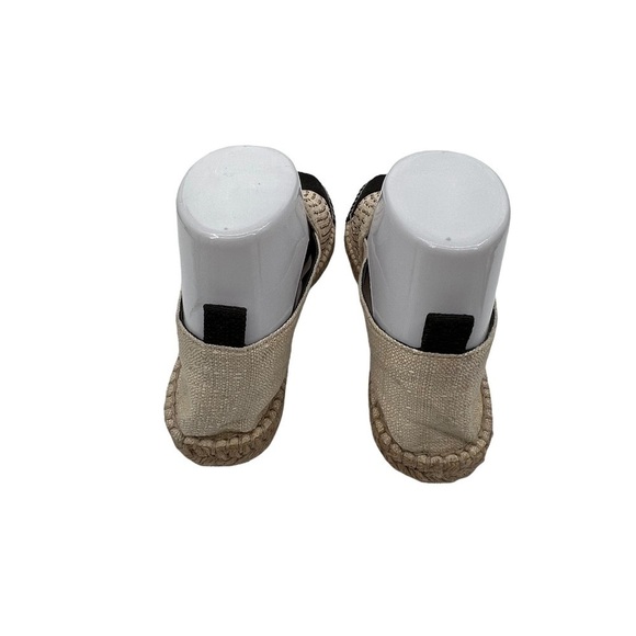 Rebecca Minkoff Tan Black Espadrille Studded Cap Toe Flats Size 7 1/2 Women’s - Picture 9 of 10